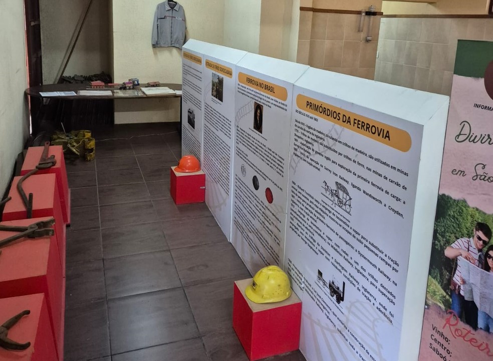 Peças e utensílios dos trabalhadores estão expostos no Museu Ferroviário de São Roque — Foto: Divulgação/AMPF
