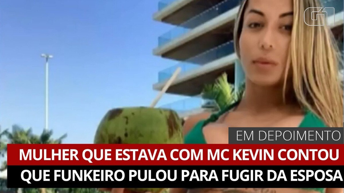 VÍDEO: Mulher que estava com MC Kevin contou que funkeiro pulou para fugir  da esposa