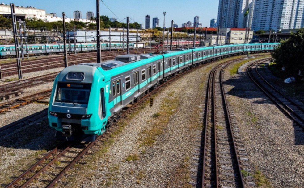 Trem da Viamobilidade, que opera as linhas 8-Diamante e 9-Esmeralda em São Paulo. — Foto: Divulgação/Viamobilidade