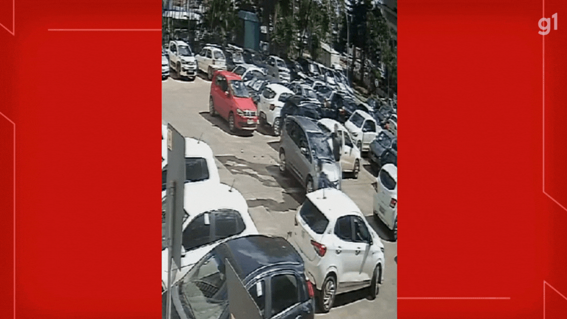 VÍDEO: Motorista se irrita com carro que trancava saída de estacionamento, no DF, e quebra os vidros do veículo 