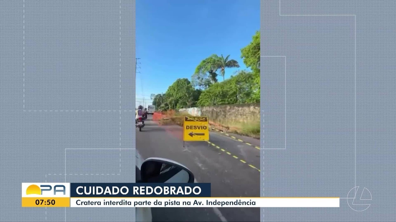 Cratera se abre na av. Independência, em Ananindeua, no Pará