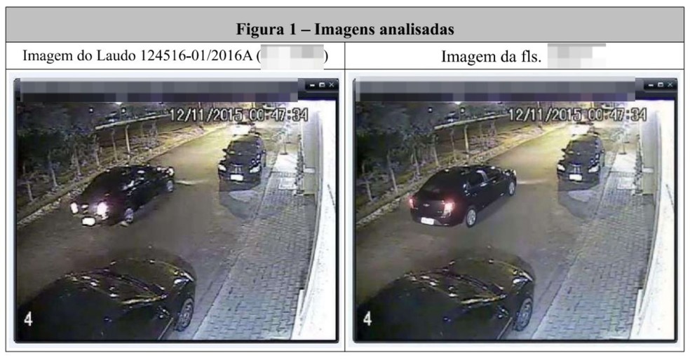 Perícia Forense comparou imagem original com a imagem apresentada pelo advogado. — Foto: Reprodução.