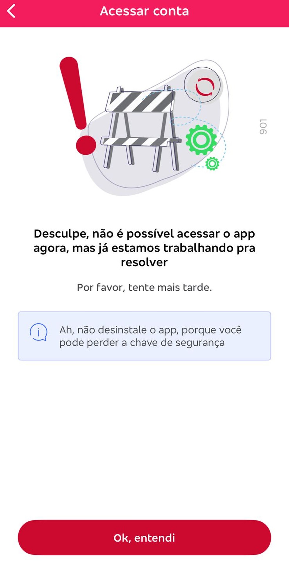 Aplicativo do Bradesco apresentava instabilidade nesta sexta-feira (12) — Foto: Reprodução/g1