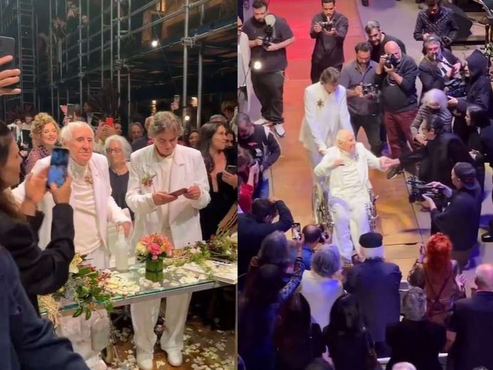 Aos 86 anos, diretor Zé Celso se casa com Marcelo Drummond em festa no Teatro Oficina — Foto: Reprodução/Instagram/Teatro Oficina 