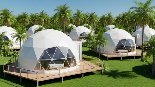 Casas redondas, ecológicas e a partir de R$ 60 mil: você sabe o que é um domo? - Um casal de Belém apostou na construção de domos com materiais sustentáveis e transformou a ideia em um negócio de hospedagem que cresce com a demanda da COP 30.