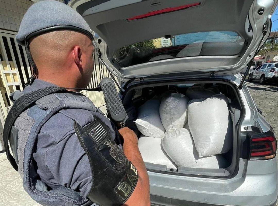 Policiais do Baep prendem homem com meia tonelada de soja furtada em Cubatão, SP  