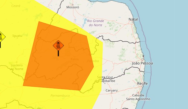 Inmet alerta para baixa umidade em cidades do Sertão e Cariri paraibano