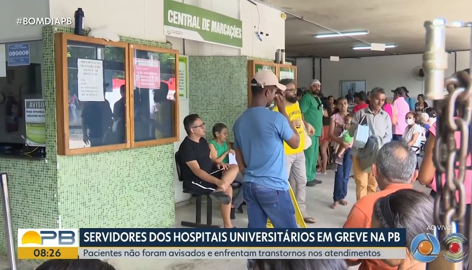 Servidores de hospitais universitários entram em greve e pacientes formam filas nas unidades da Paraíba