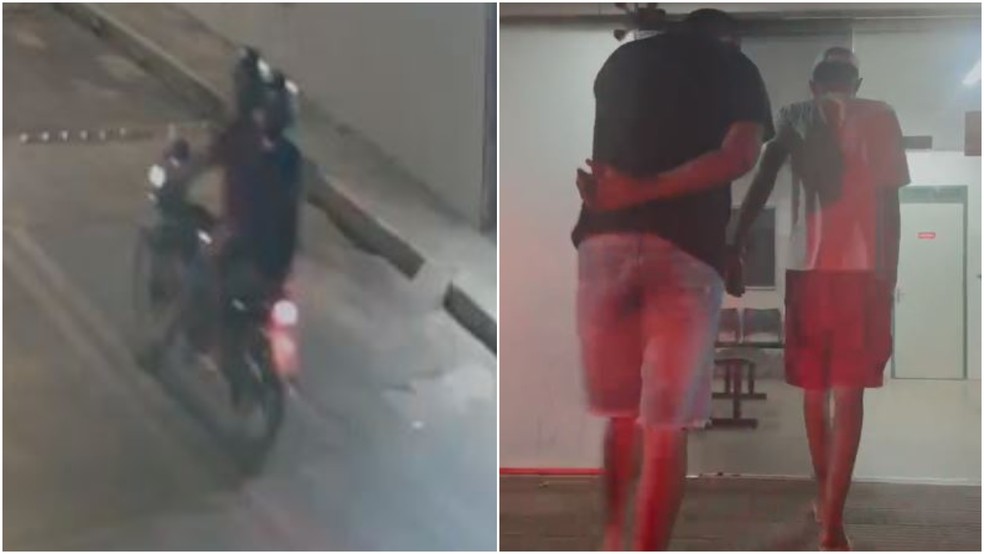 Cleberson Firmino dos Santos e Carlos Antônio dos Santos Júnior foram presos por suspeita de envolvimento na morte de Carlos Augusto dos Santos, o Nim. — Foto: Reprodução