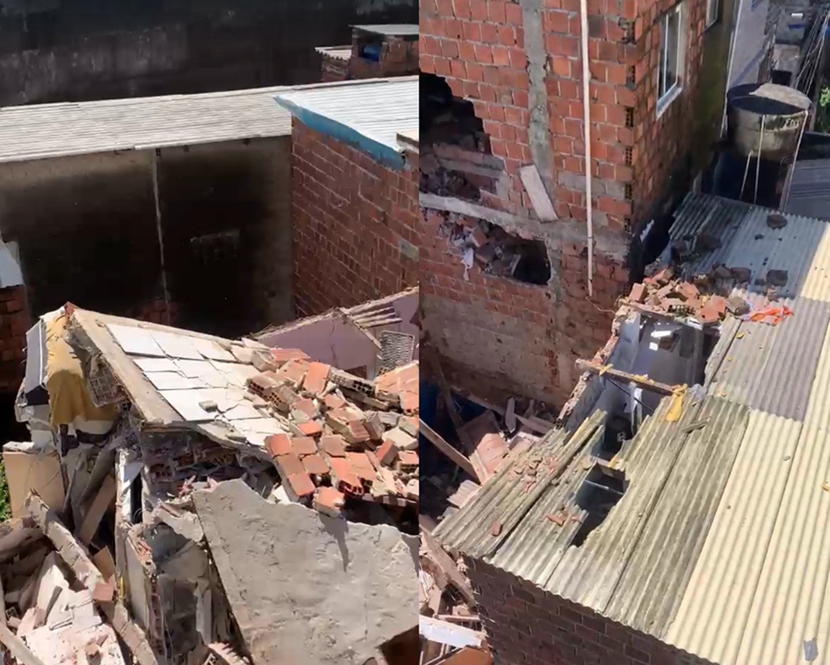 Casa desaba na Zona Sul do Recife; vídeo mostra destroços
