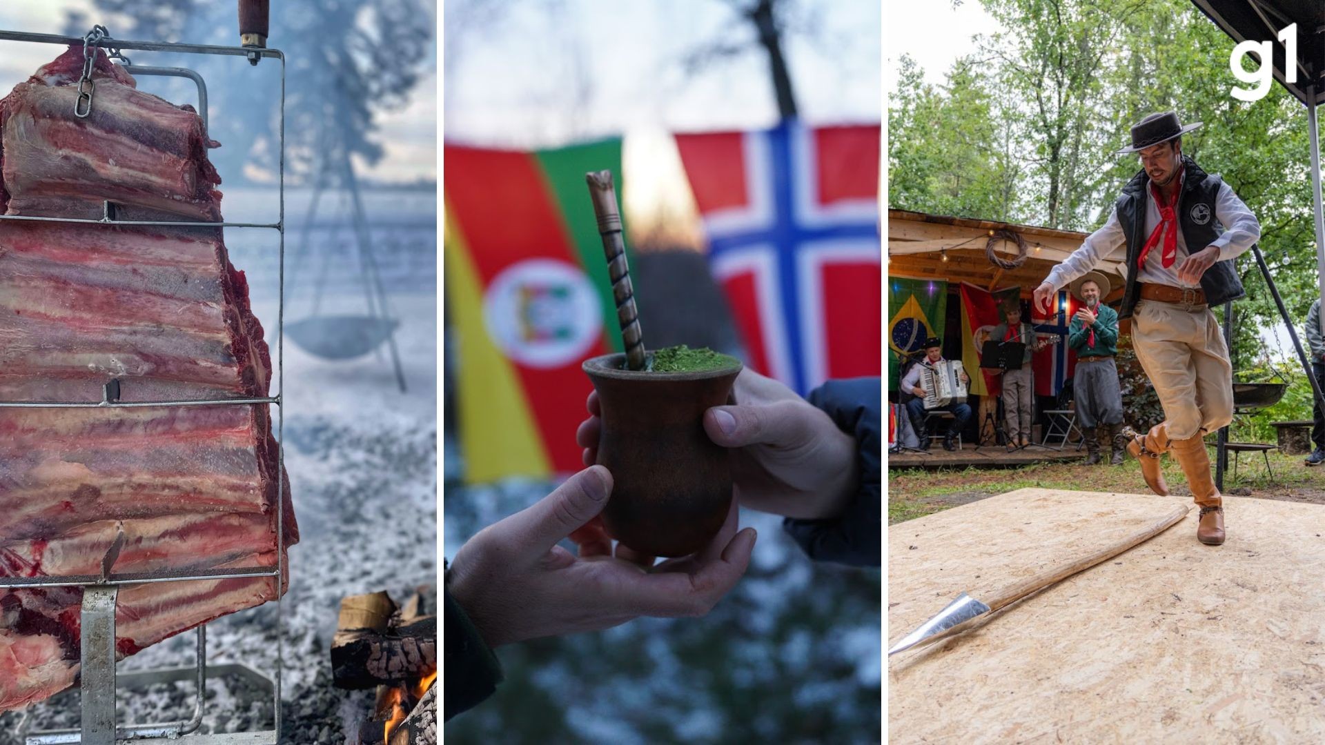 Churrasco, chimarrão e bombacha: a 11 mil quilômetros do RS, grupo faz acampamento farroupilha na Noruega