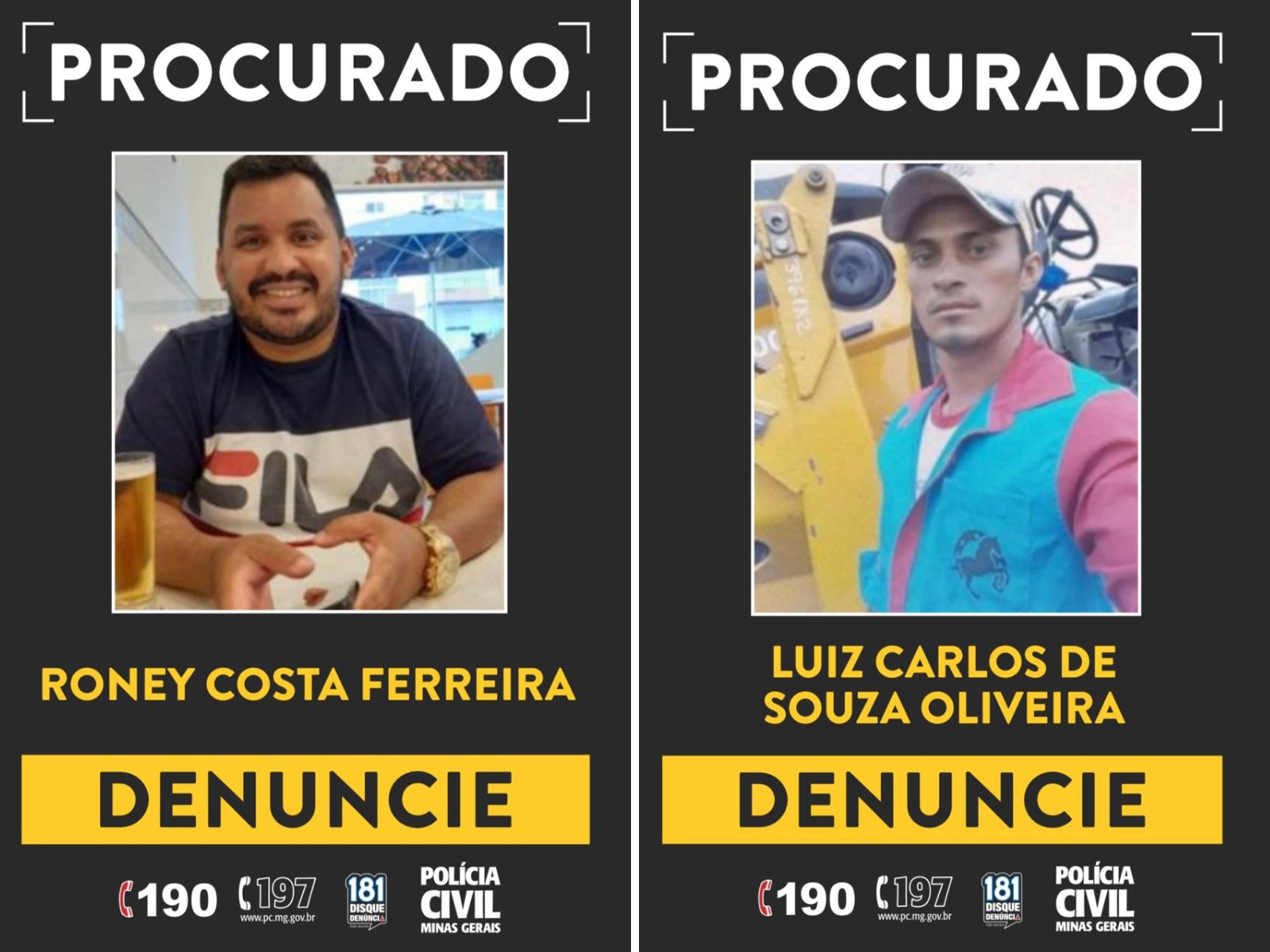 Polícia Civil divulga nomes e fotos de foragidos indiciados por planejar morte de empresária mineira