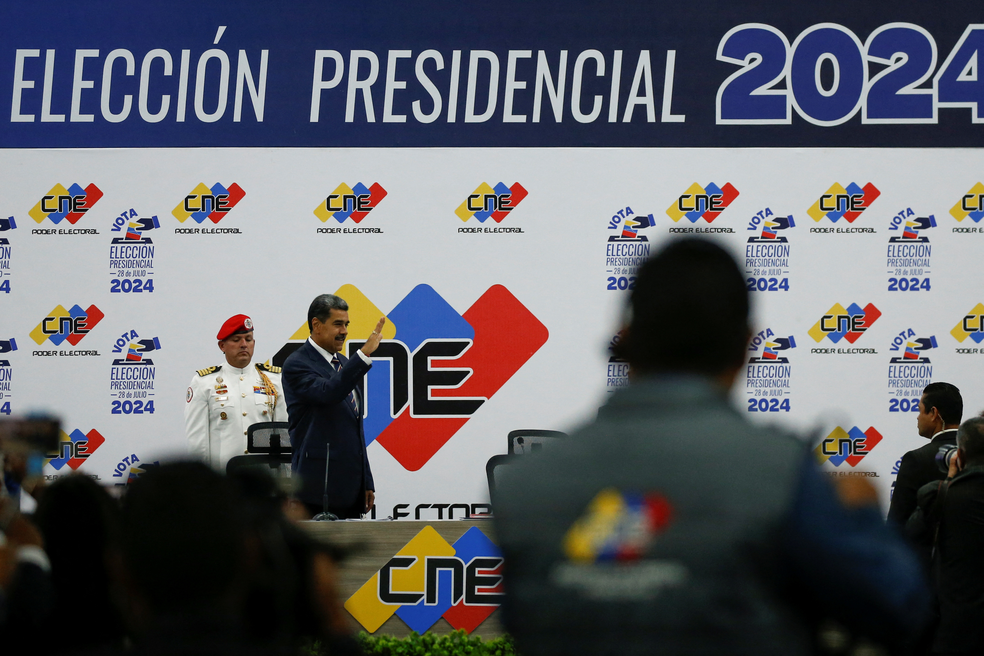 Maduro proclamado presidente reeleito da Venezuela nesta segunda-feira (29). — Foto: Leonardo Fernandez Viloria/Reuters