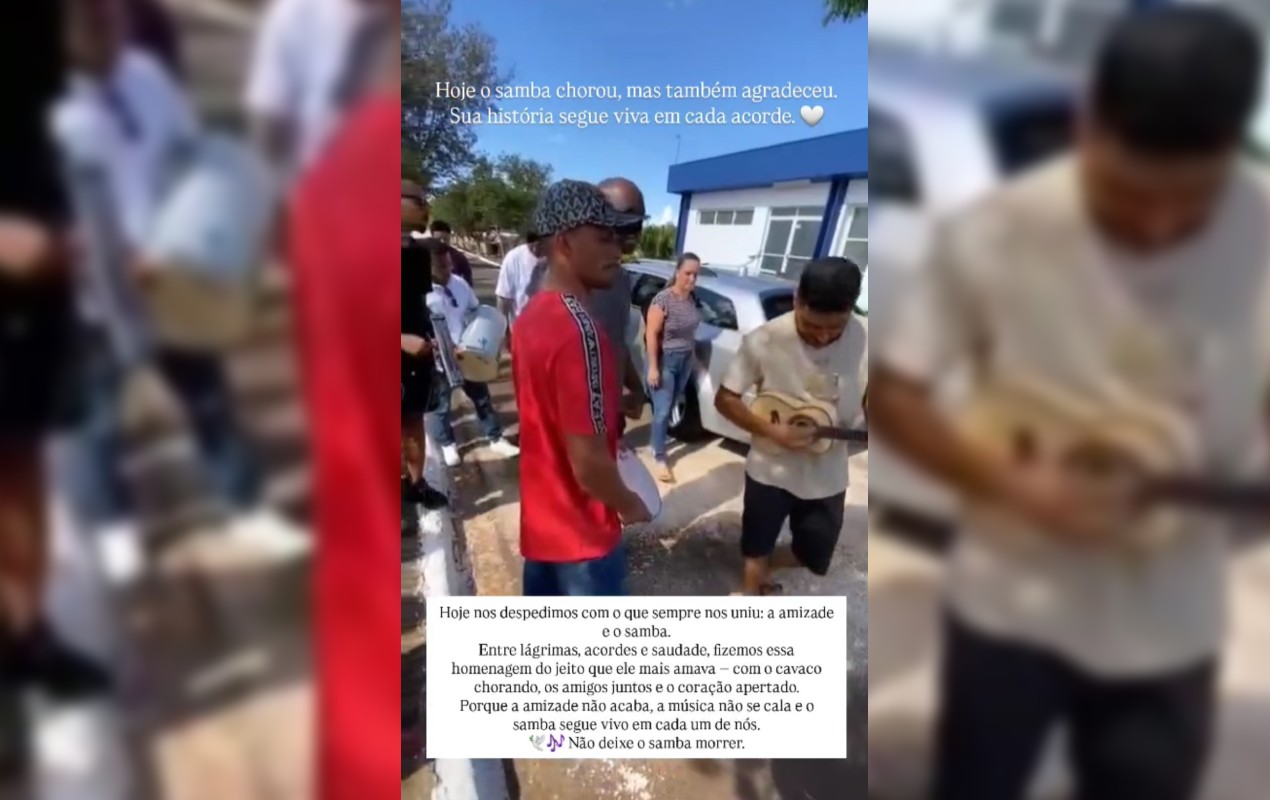 Amigos e familiares se despedem de sambista morto em acidente de moto no interior de SP ao som de Alcione; veja a homenagem