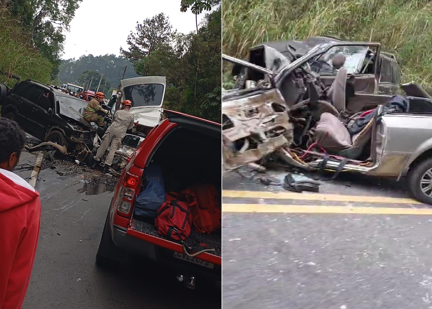 Acidente trânsito deixa duas pessoas gravemente feridas na RJ-130, em Nova Friburgo