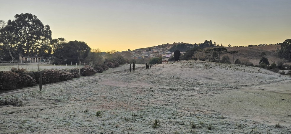 Vale do Caminhos da Neve, em São Joaquim, nesta quarta-feira (9) — Foto: Mycchel Legnaghi/Divulgação