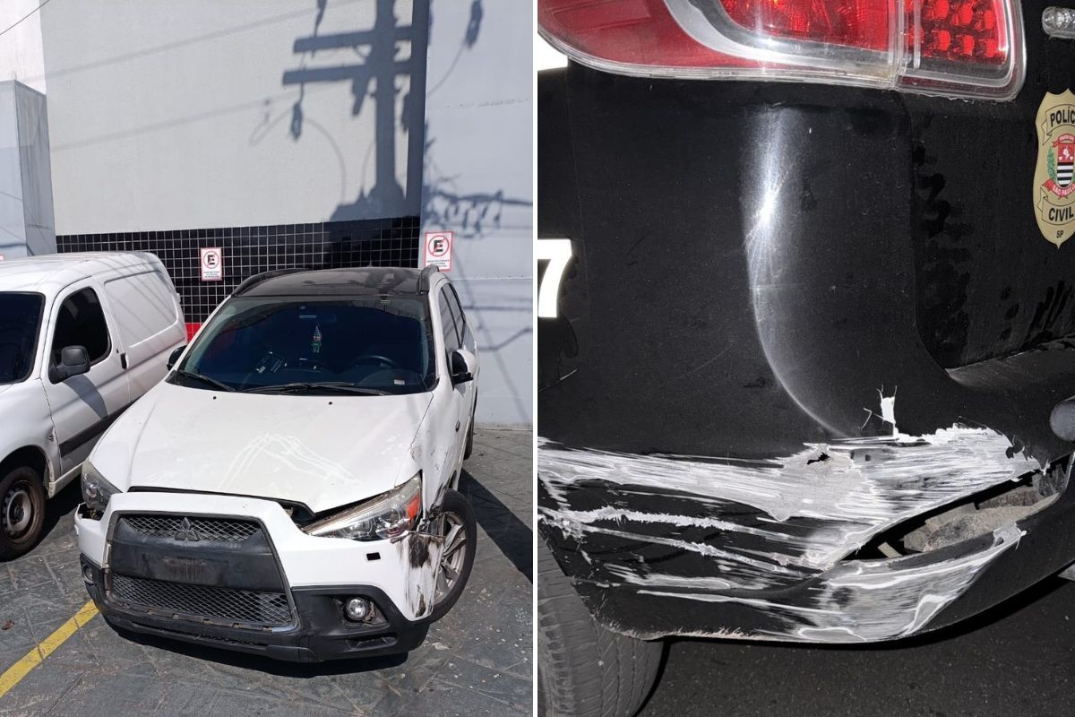 Suspeito de integrar facção bate em viatura durante perseguição e é preso no litoral de SP