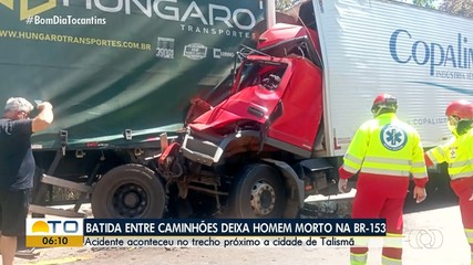 Batida entre caminhões deixa homem morto na BR-153