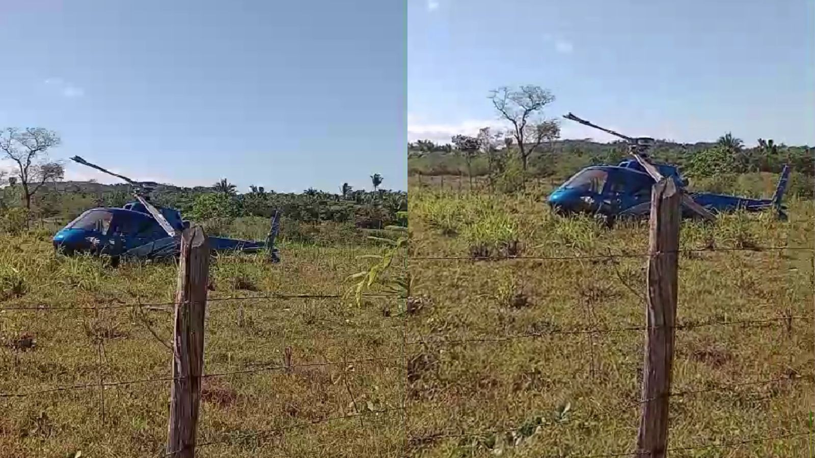 Helicóptero faz pouso forçado em quintal de residência no Centro-Norte do PI