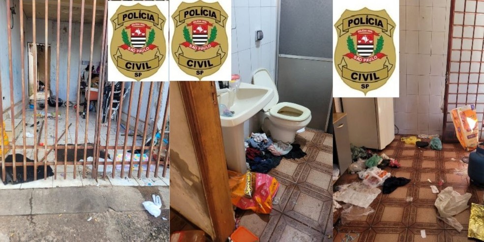 Pais suspeitos de maus-tratos são presos em casa com lixo e restos de comida em Assis — Foto: Foto: Polícia Civil