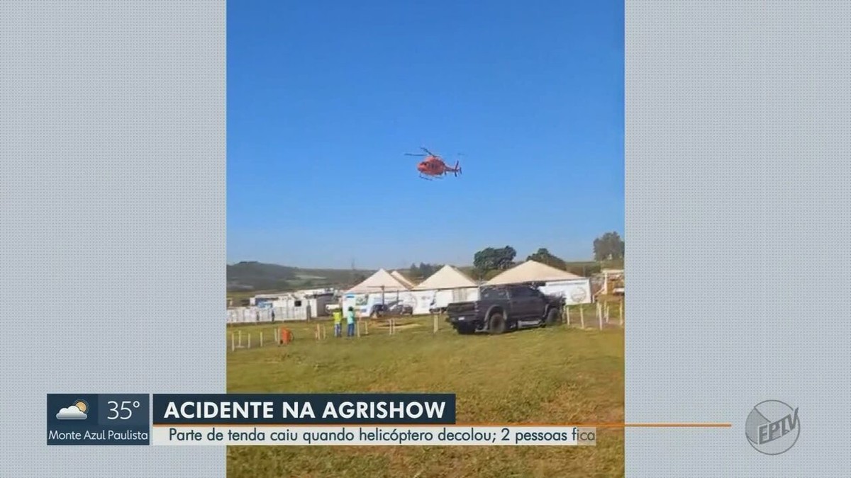 La vidéo montre le moment où la tente s’effondre lors de l’atterrissage d’un hélicoptère à Agrishow ;  2 ont été blessés |  Agrishow