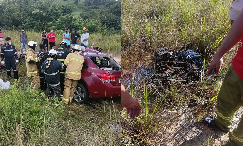 O acidente envolveu uma carreta e um carro de passeio — Foto: Redes Sociais