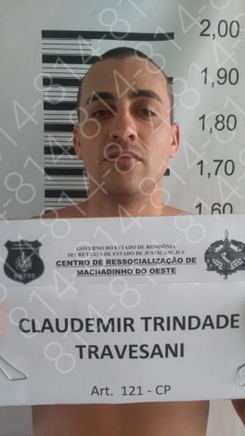 Claudemir Trindade Travesani  é procurado por fugir do presídio em Machadinho — Foto: Reprodução
