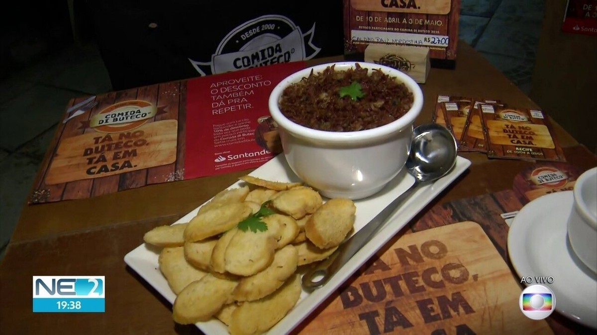 Comida di Buteco: creme de macaxeira com charque e cebola na brasa é um dos  pratos que concorrem no festival, Pernambuco