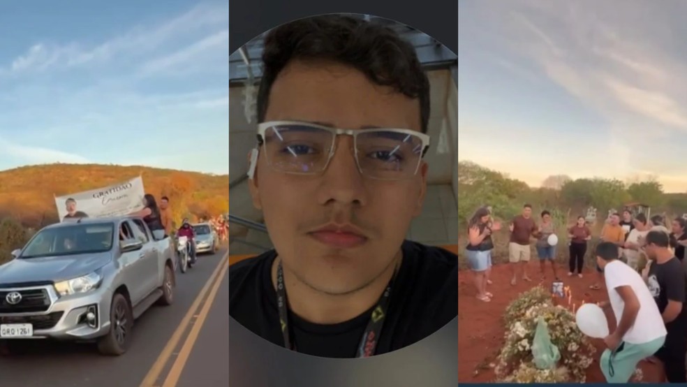 Familiares de estudante de direito morto em acidente fazem carreata por justiça no Sul do Piauí — Foto: Reprodução/TV Clube
