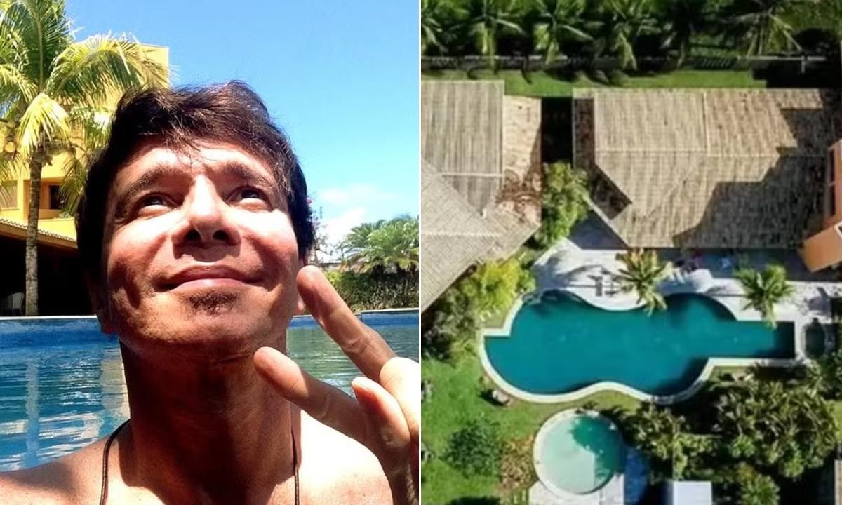 Mansão em destino turístico da Bahia com piscina em formato de violão foi último endereço de Netinho