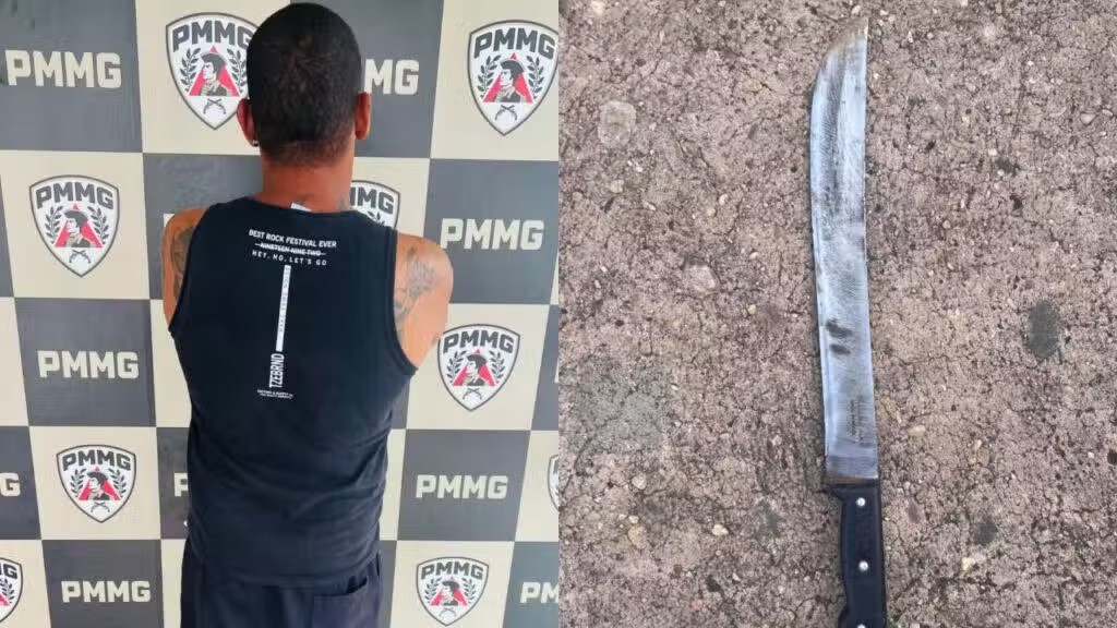 Homem é preso por cortar roupas de mulher com facão e ameaçá-la de morte em MG