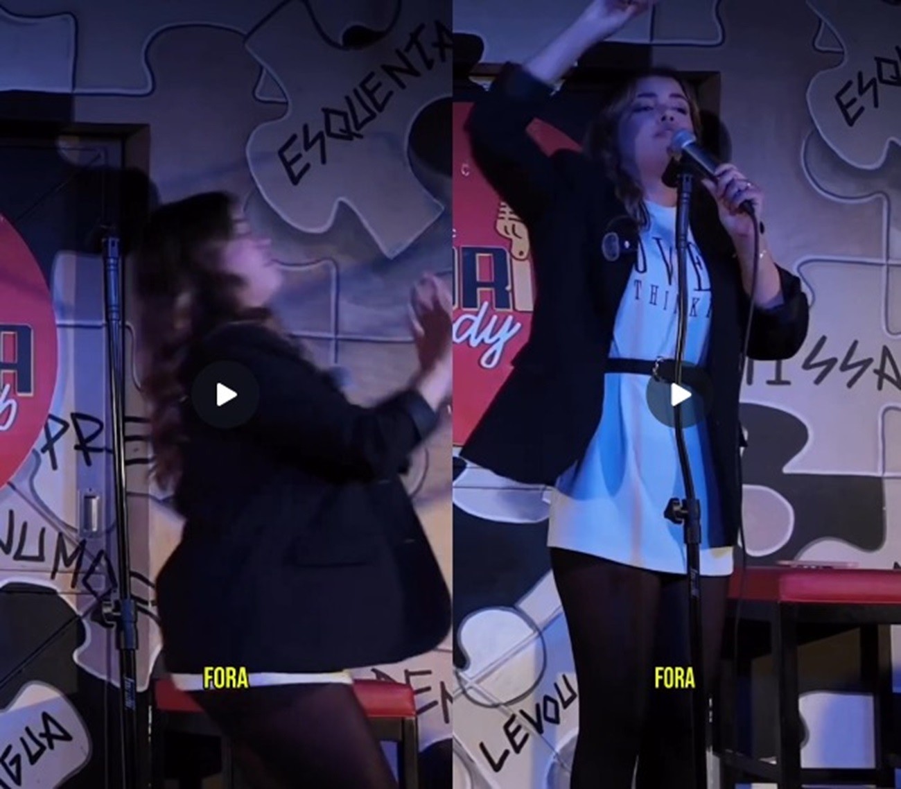 Comediante é agredida com cadeirada durante show em Florianópolis; VÍDEO