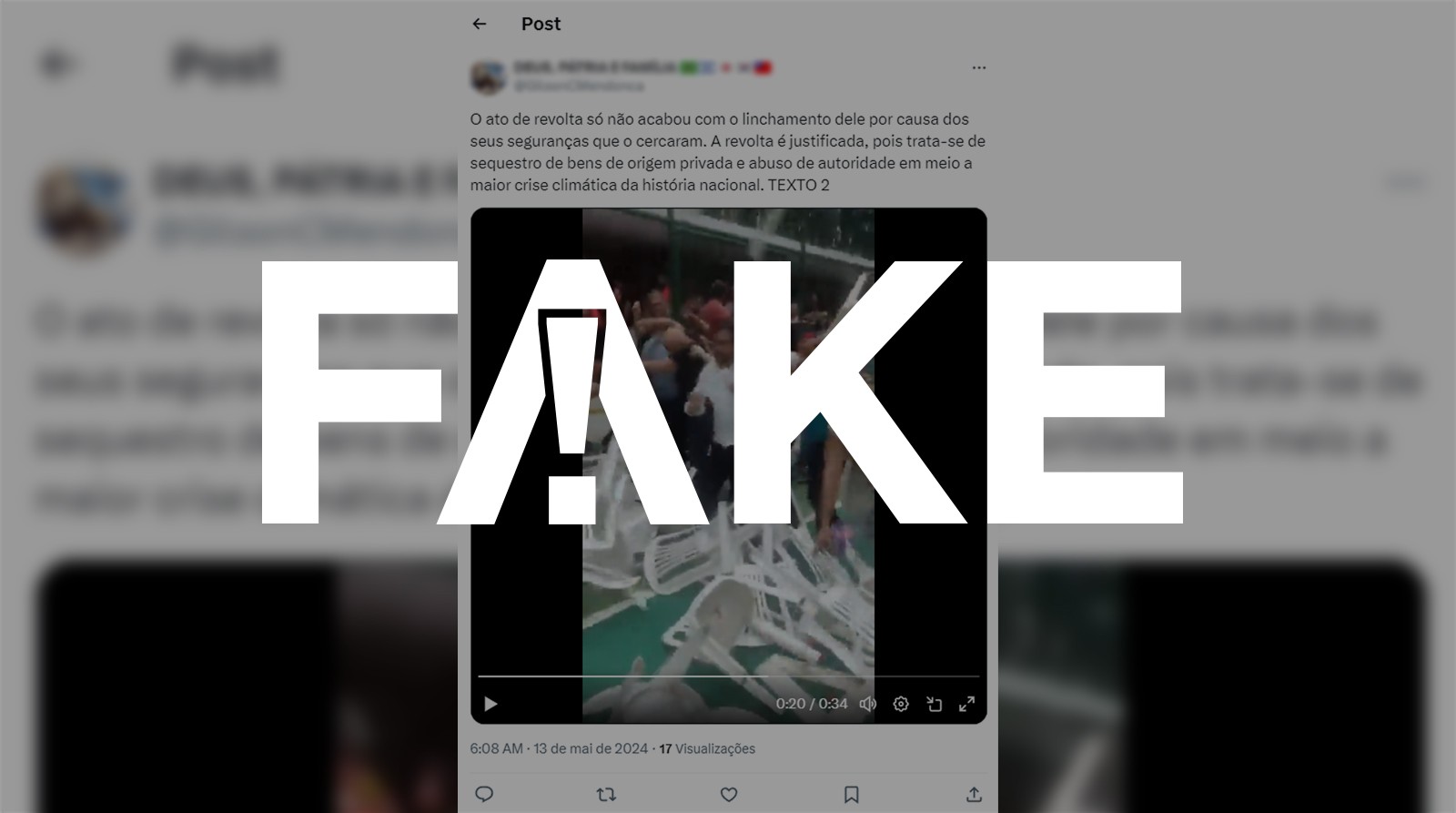 É #FAKE que vídeo mostre agressão a prefeito de Canoas em ginásio no Rio Grande do Sul