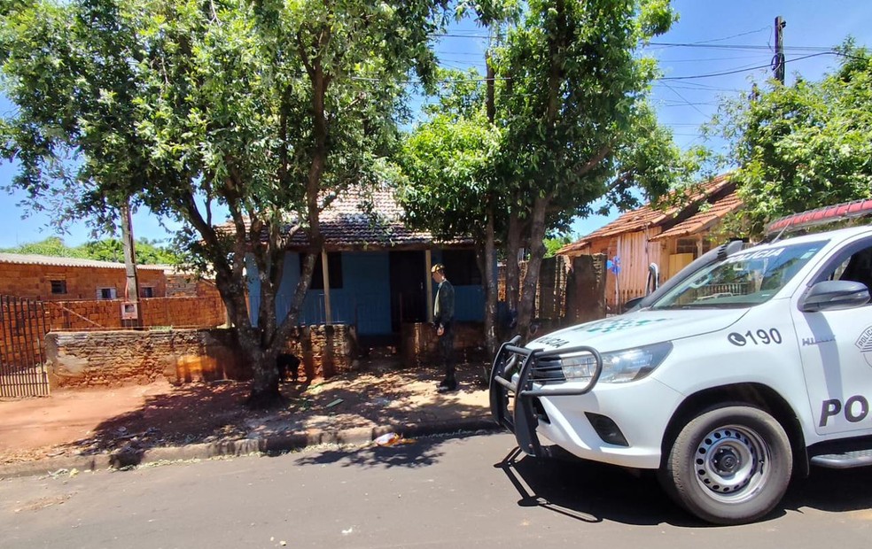 Cão foi encontrado abandonado em uma calçada, em Teodoro Sampaio (SP) — Foto: Polícia Ambiental