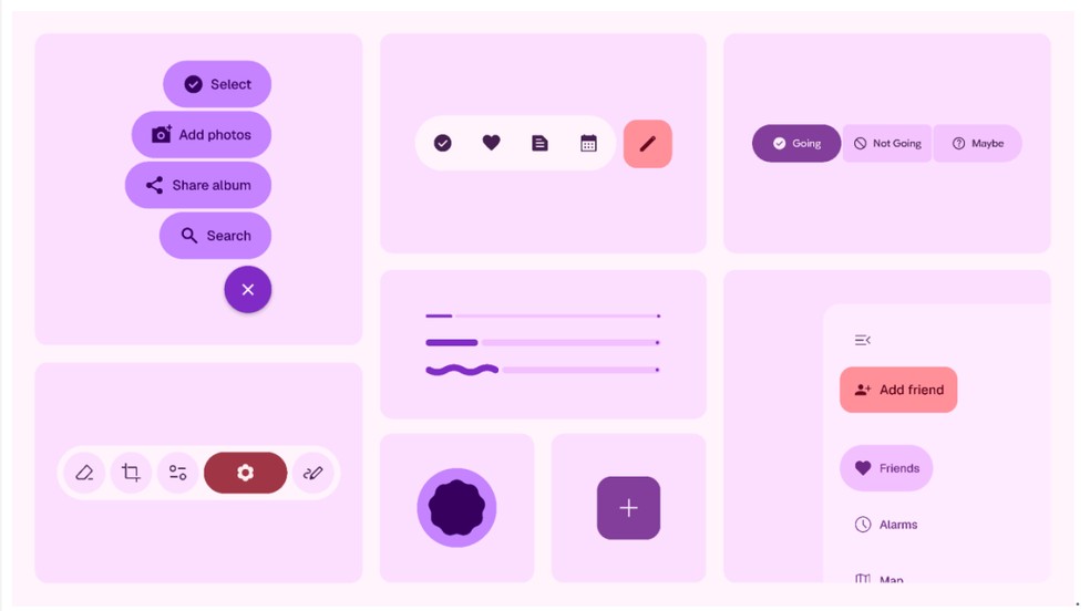 Novo Android 16 tem componentes gráficos mais expressivos — Foto: Google