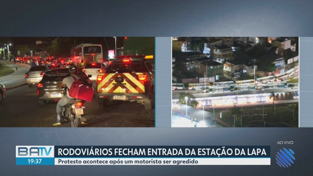 Rodoviários fecham acesso à Estação da Lapa após denúncia de agressão, em Salvador