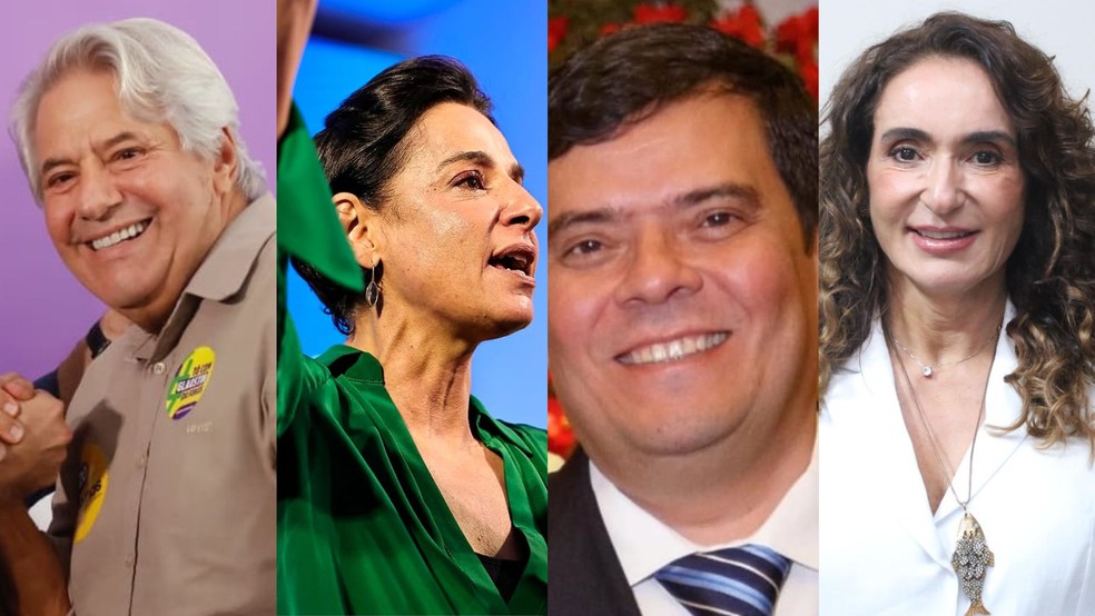Luiz do Carmo, Ana Paula Rezende, Carlos Mundim e Jacqueline Zaidan são candidatos a vice no Governo de Goiás — Foto: Reprodução/Instagram e PSDB