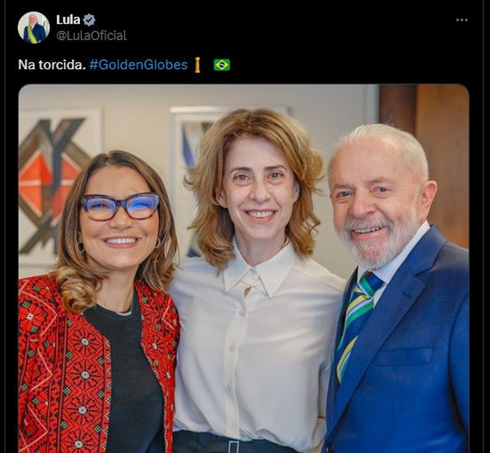 Lula posta foto com Fernanda Torres após indicação ao Globo de Ouro: 'Na torcida' | Política | G1