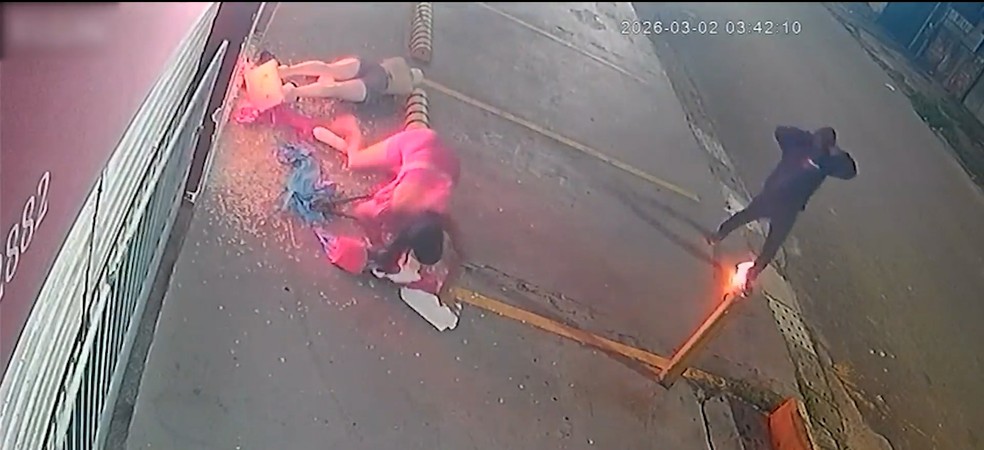 Polícia investiga homem e mulher que incendiaram loja em São Luís — Foto: Reprodução/ TV Mirante