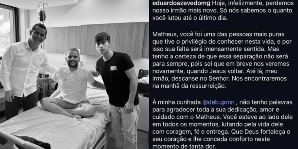 O deputado estadual Eduardo Azevedo (PL) publicou uma homenagem ao caçula — Foto: Redes sociais