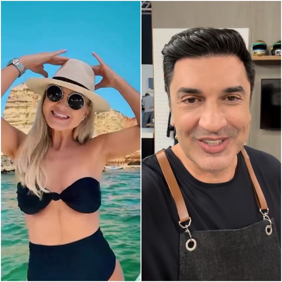 Montagem de fotos de Eliana e Edu Guedes — Foto: Reprodução Instagram