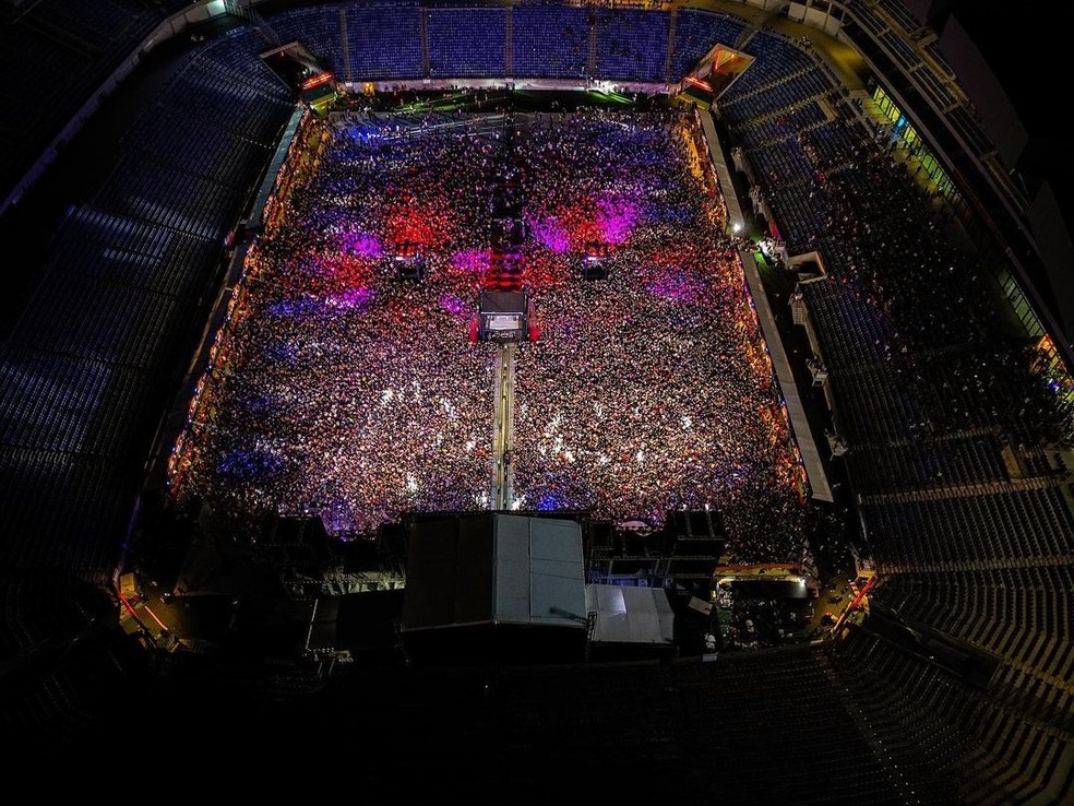 Multidão acompanhou show de Wesley Safadão na Arena das Dunas em Natal — Foto: Divulgação
