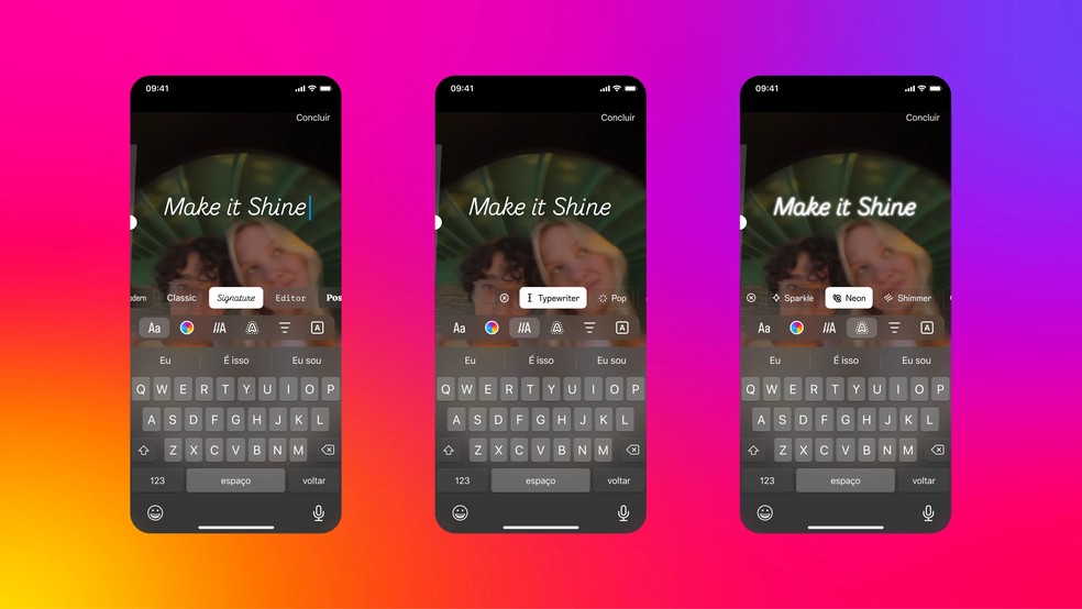 Instagram ganhou novas fontes para Stories e Reels em 2024 — Foto: Divulgação/Instagram
