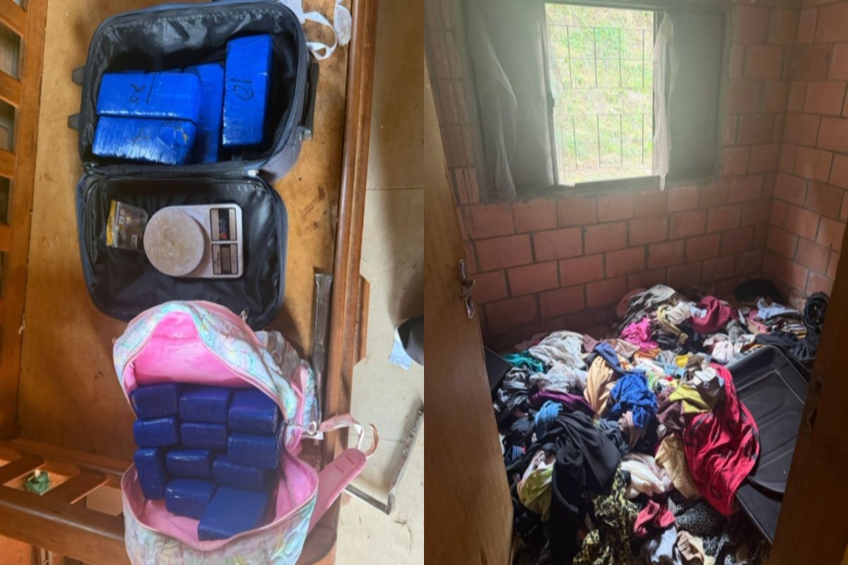 Crianças são resgatadas abandonadas, e polícia encontra mochila e mala com drogas na casa onde elas estavam, no PR