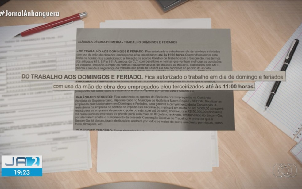Supermercados passam a funcionar somente até 11h nos domingos e feriados em Goiás — Foto: Reprodução/TV Anhanguera