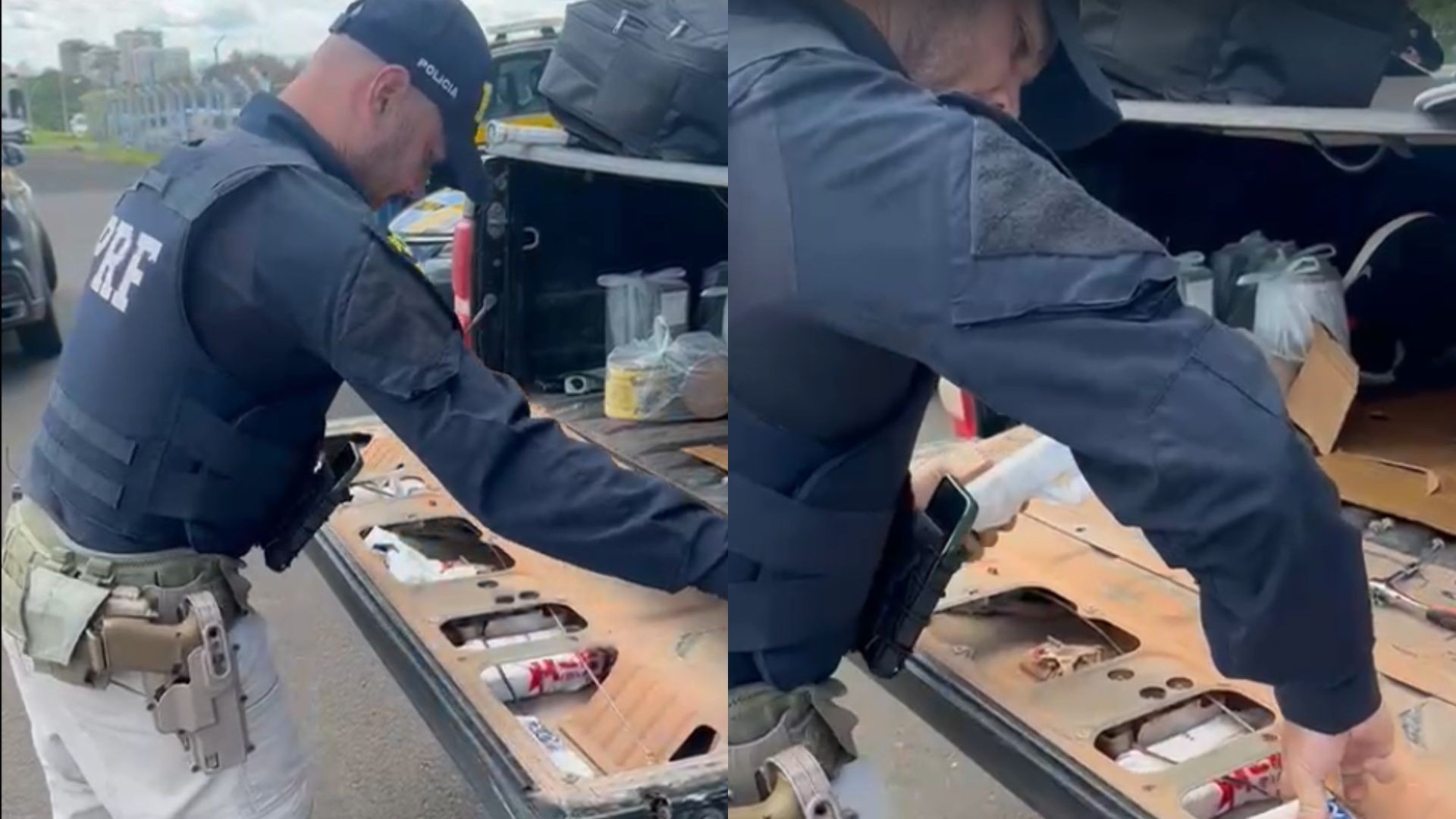 Polícia apreende anabolizantes, ampolas emagrecedoras e celulares escondidos em compartimento oculto de caminhonete no interior de SP