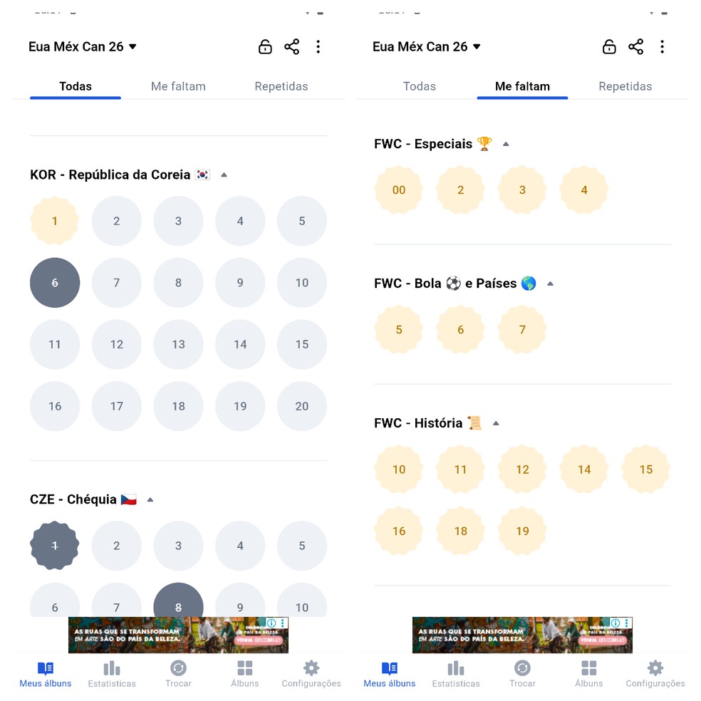 Figuritas - app para gerenciamento de figurinhas — Foto: Reprodução