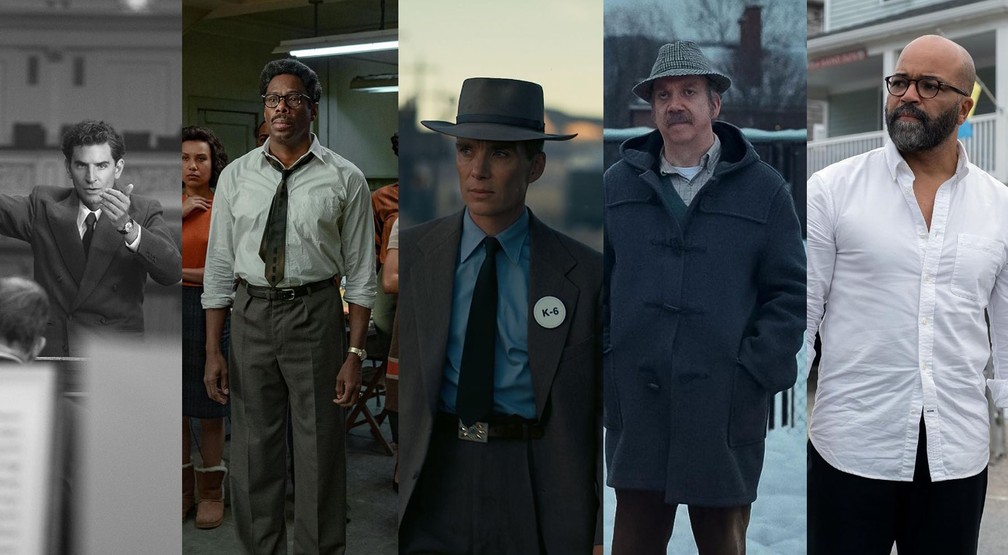 Bradley Cooper, Colman Domingo, Paul Giamatti, Cillian Murphy e Jeffrey Wright são indicados ao Oscar 2024 — Foto: Divulgação