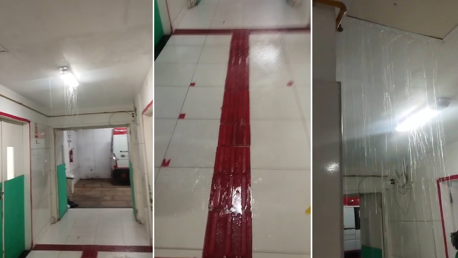 Vídeo mostra alagamento em UPA durante forte chuva em Teresina