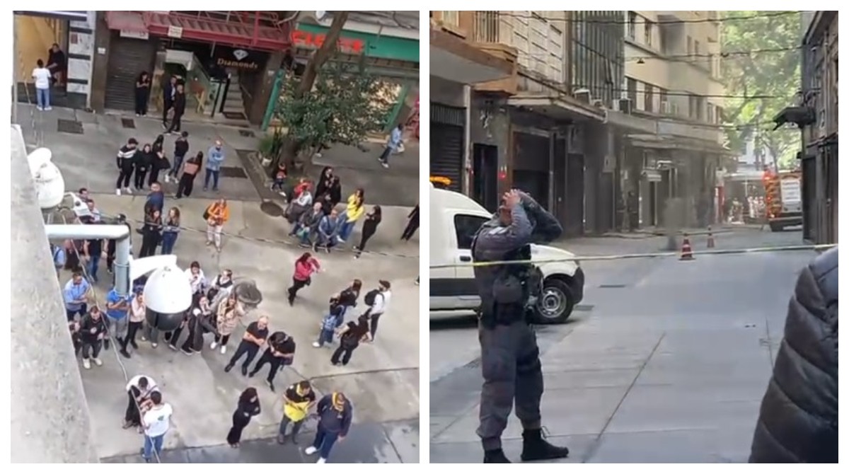 Vazamento de gás interdita rua na região da Sé, no Centro de SP